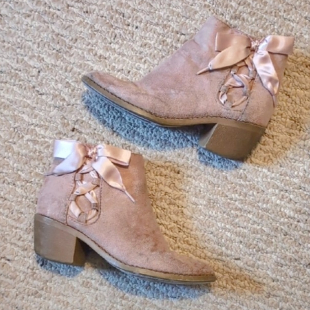 Pink Heeled Ankle Boots
